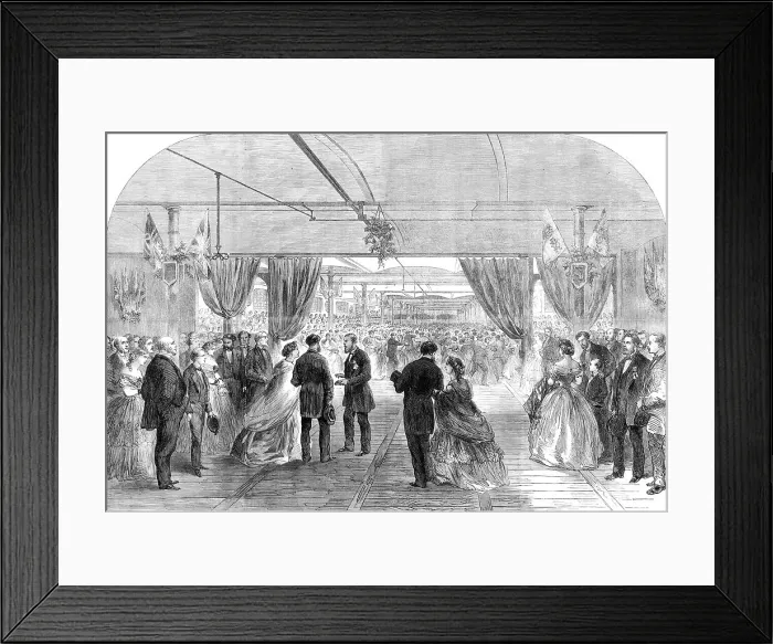 Framed Print : Festival at Hartford Mill, Oldham, given by Mr. Platt to 8000 of his workpeople, 1864. Creator: Unknown Framed Print : Festival at Hartford Mill, Oldham, given by Mr. Platt to 8000 of his workpeople, 1864. Creator: Unknown