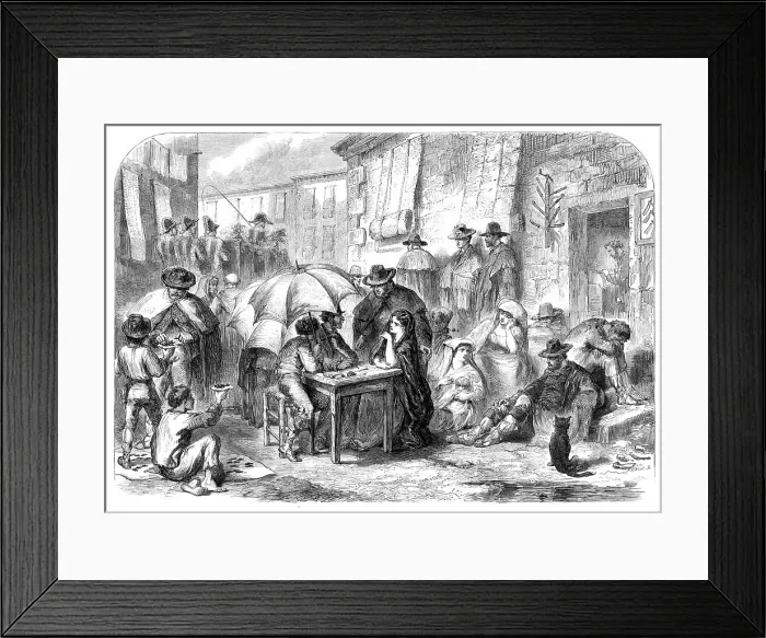 Framed Print : Letter-writers and dealers in cigar-ends at Rome, 1864. Creator: Unknown Framed Print : Letter-writers and dealers in cigar-ends at Rome, 1864. Creator: Unknown