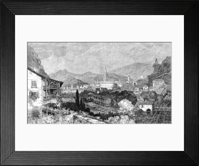 Framed Print : Susa, at the foot of Mont Cenis, 1864. Creator: Mason Jackson Framed Print : Susa, at the foot of Mont Cenis, 1864. Creator: Mason Jackson