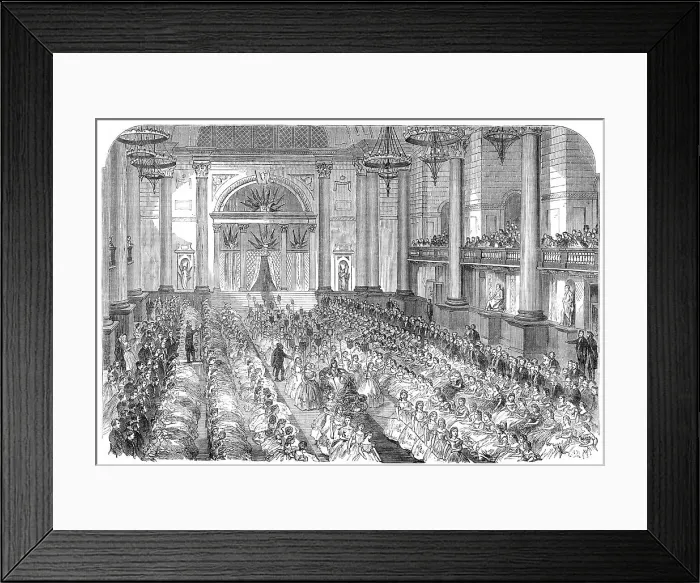 Framed Print : Messrs Cope's Christmas entertainment to their workpeople at St. George's Hall, Liverpool, 1864. Creator: Unknown Framed Print : Messrs Cope's Christmas entertainment to their workpeople at St. George's Hall, Liverpool, 1864. Creator: Unknown