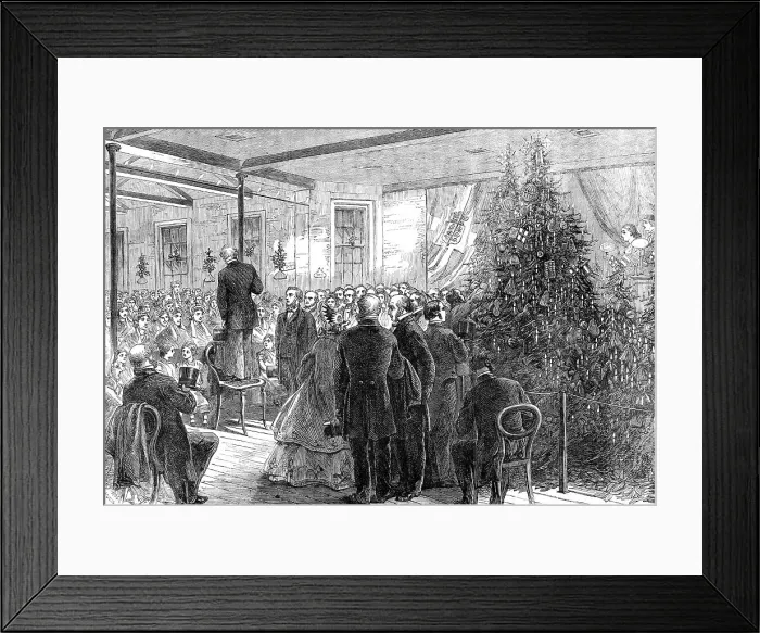 Framed Print : Christmas Entertainment to the Inmates of the Greenwich Union-House, 1864. Creator: Unknown Framed Print : Christmas Entertainment to the Inmates of the Greenwich Union-House, 1864. Creator: Unknown