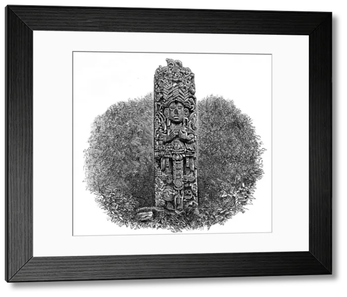 Framed Print : The Ruins of Copan, Central America: monolith, 1864. Creator: Unknown Framed Print : The Ruins of Copan, Central America: monolith, 1864. Creator: Unknown