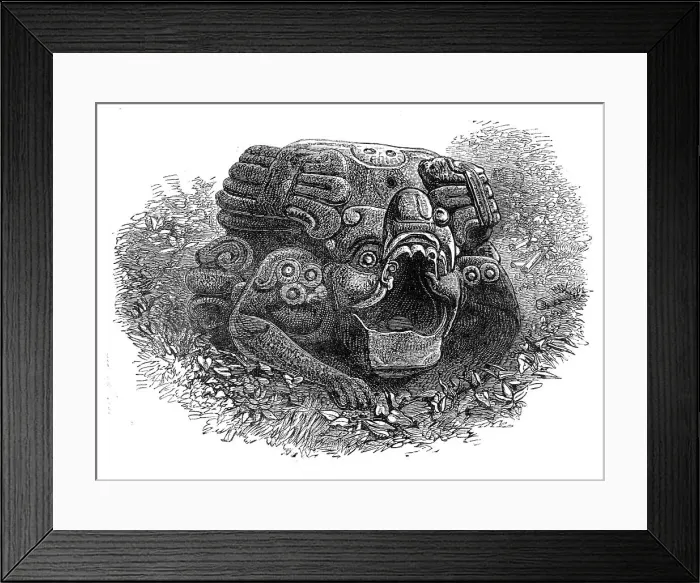 Framed Print : The Ruins of Copan, Central America: altar-stone, 1864. Creator: Unknown Framed Print : The Ruins of Copan, Central America: altar-stone, 1864. Creator: Unknown