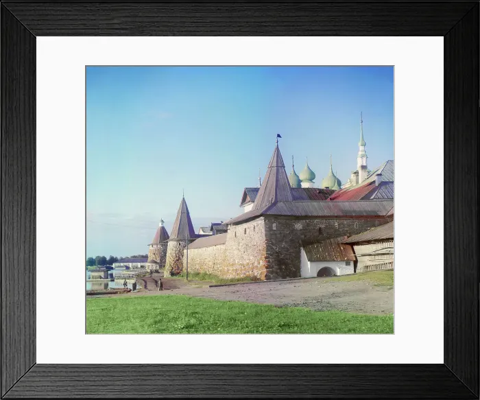 Framed Print : View of the Solovetsky Monastery from land, Solovetski Islands, 1915. Creator: Sergey Mikhaylovich Prokudin-Gorsky Framed Print : View of the Solovetsky Monastery from land, Solovetski Islands, 1915. Creator: Sergey Mikhaylovich Prokudin-Gorsky