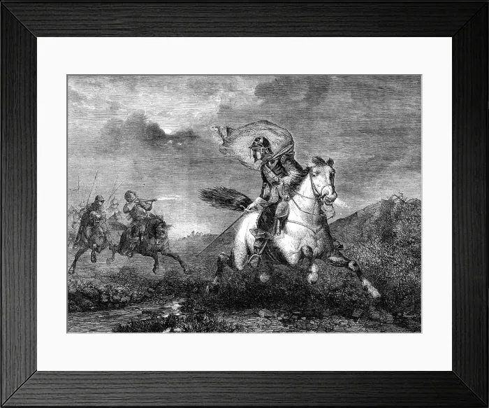 Framed Print : The Escape, by R. Beavis, from the Exhibition of the Royal Academy, 1864. Creator: W Thomas. The Escape, by R. Beavis, from the Exhibition of the Royal Academy, 1864. Creator: W Thomas Framed Print : The Escape, by R. Beavis, from the Exhibition of the Royal Academy, 1864. Creator: W Thomas. The Escape, by R. Beavis, from the Exhibition of the Royal Academy, 1864. Creator: W Thomas