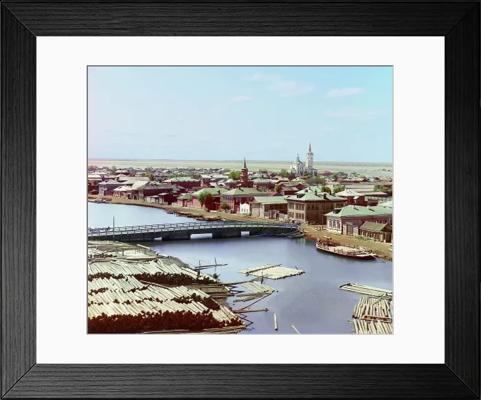 Framed Print : View of the city of Tobolsk from the north, from the bell tower of the Church... 1912. Creator: Sergey Mikhaylovich Prokudin-Gorsky Framed Print : View of the city of Tobolsk from the north, from the bell tower of the Church... 1912. Creator: Sergey Mikhaylovich Prokudin-Gorsky