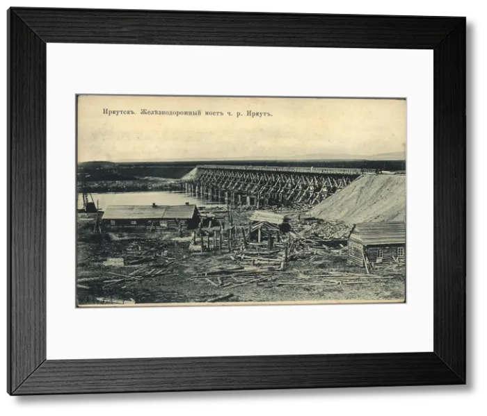 Framed Print : Irkutsk Railway bridge over the Irkut River, 1900-1904. Creator: Unknown Framed Print : Irkutsk Railway bridge over the Irkut River, 1900-1904. Creator: Unknown