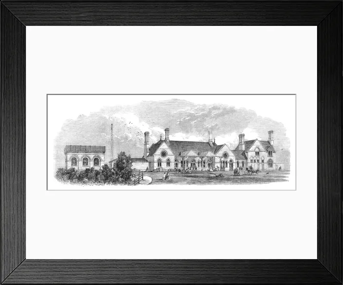 Framed Print : The Margate Station of the East Kent (London, Chatham, and Dover) Railway, 1864. Creator: Unknown Framed Print : The Margate Station of the East Kent (London, Chatham, and Dover) Railway, 1864. Creator: Unknown