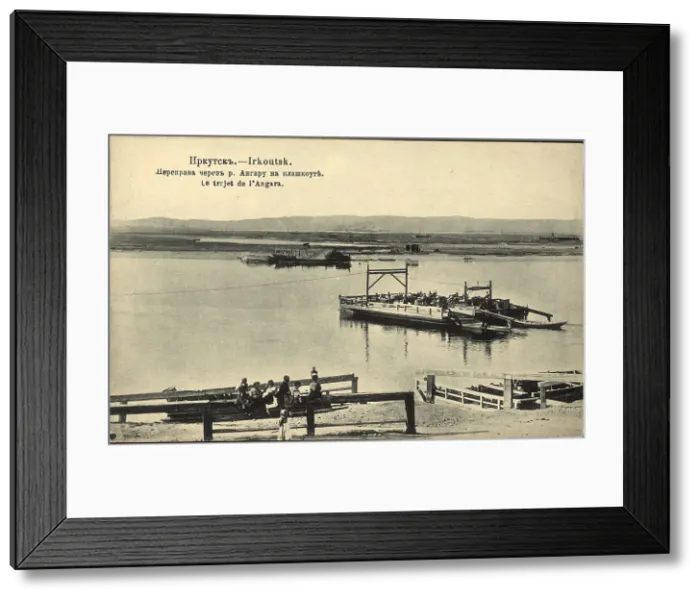 Framed Print : Irkutsk Crossing the Angara River on a boat, 1904-1914. Creator: Unknown Framed Print : Irkutsk Crossing the Angara River on a boat, 1904-1914. Creator: Unknown