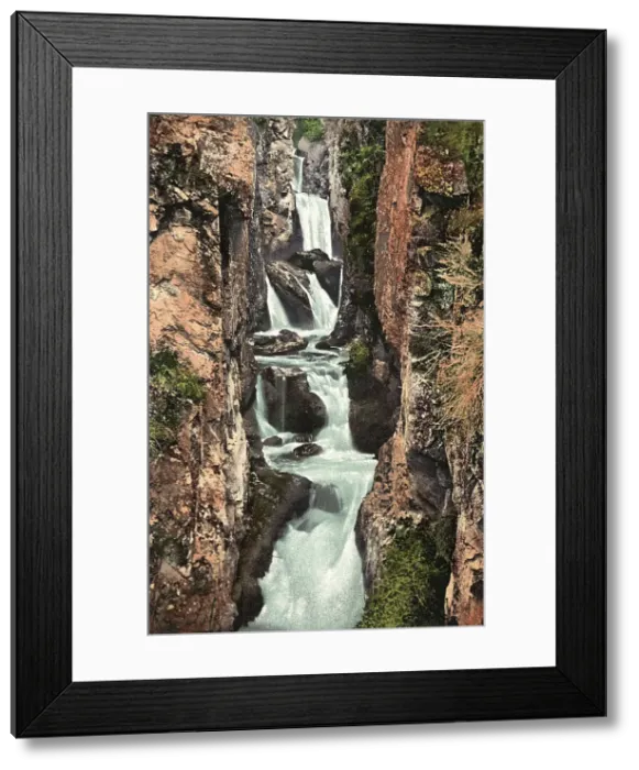 Framed Print : Cascade Waterfall near the Mouth of the Beltyr-Oek River, Left Tributary of the Katun... 1911-1913. Creator: Sergei Ivanovich Borisov Framed Print : Cascade Waterfall near the Mouth of the Beltyr-Oek River, Left Tributary of the Katun... 1911-1913. Creator: Sergei Ivanovich Borisov