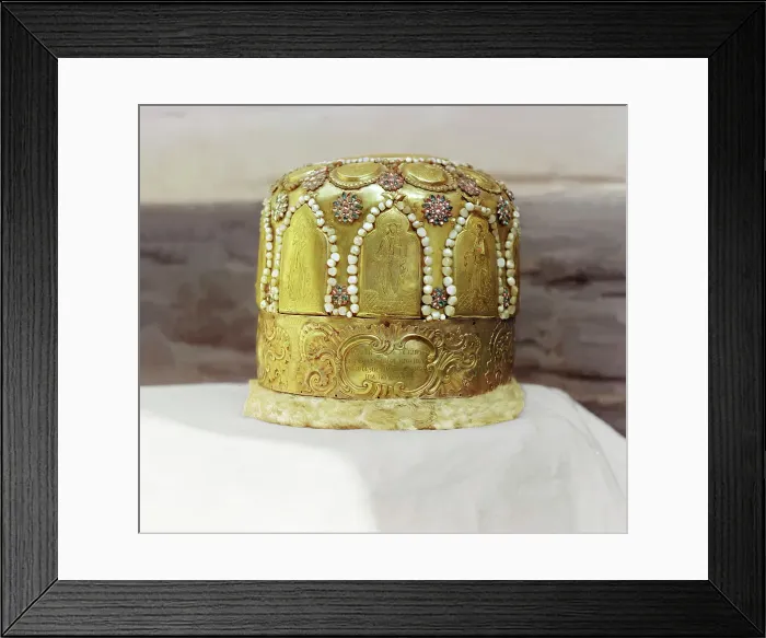 Framed Print : Miter of the Patriarch Adrian, vestry of the Ipatevskii Monastery, Kostroma, 1911. Creator: Sergey Mikhaylovich Prokudin-Gorsky