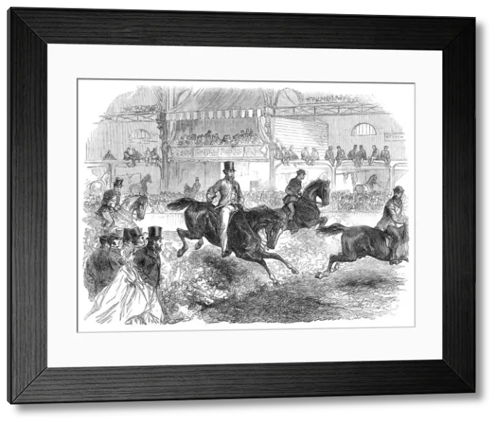 Framed Print : The Horse Show at Islington: trying the hunters, 1864. Creator: Unknown Framed Print : The Horse Show at Islington: trying the hunters, 1864. Creator: Unknown