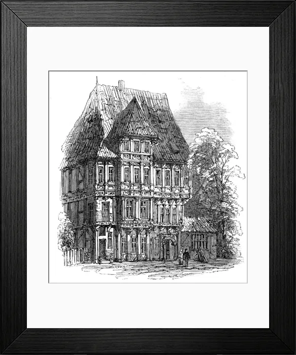 Framed Print : Brunswick:old houses near the cathedral, 1864. Creator: Unknown Framed Print : Brunswick:old houses near the cathedral, 1864. Creator: Unknown