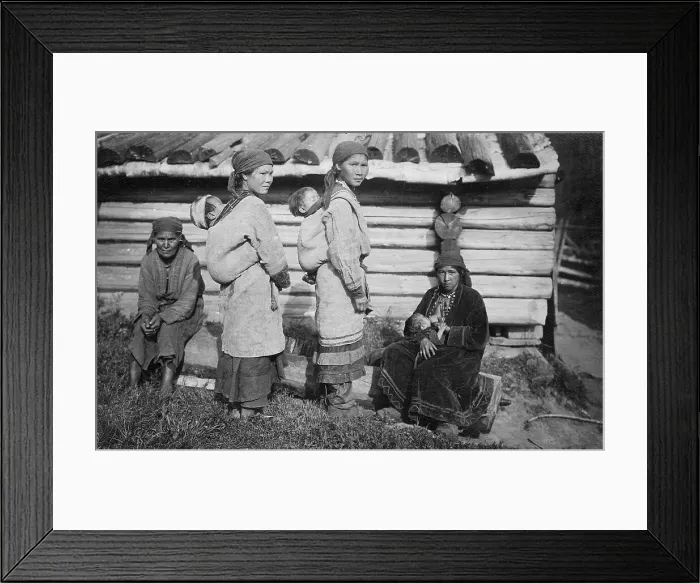 Framed Print : Young Shoria Women with Children, 1913. Creator: GI Ivanov Framed Print : Young Shoria Women with Children, 1913. Creator: GI Ivanov