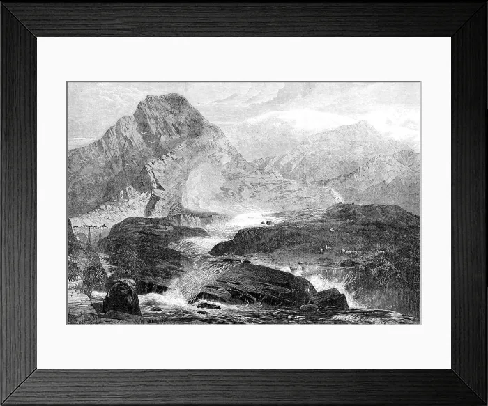 Framed Print : A November Day in Nant-Francon, by J. C. Reed, in the exhibition of the Institute of... 1864. Creator: Mason Jackson. A November Day in Nant-Francon, by J. C. Reed, in the exhibition of the Institute of... 1864
