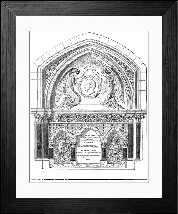 Framed Print : Monument to the late Prince Consort In Whippingham Church, Isle of Wight, by W. Theed, 1864. Creator: Unknown Framed Print : Monument to the late Prince Consort In Whippingham Church, Isle of Wight, by W. Theed, 1864. Creator: Unknown