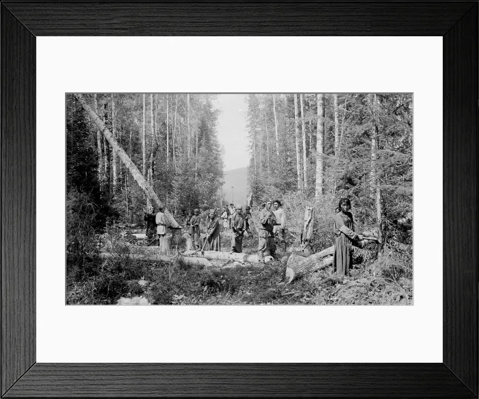 Framed Print : Shoria Men and Women Working on Cutting in the Woods, 1913. Creator: GI Ivanov Framed Print : Shoria Men and Women Working on Cutting in the Woods, 1913. Creator: GI Ivanov