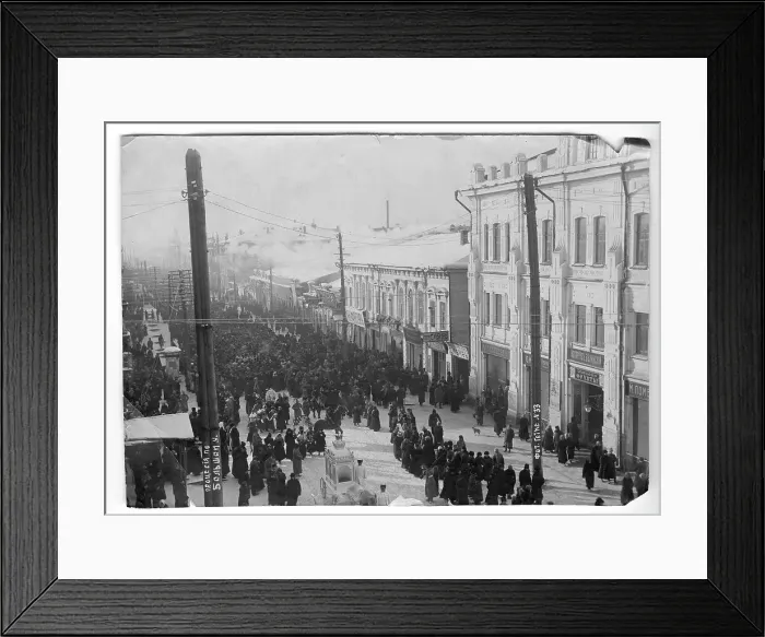 Framed Print : Procession on Bolshaia Street, 1910-1919. Creator: Getke Framed Print : Procession on Bolshaia Street, 1910-1919. Creator: Getke