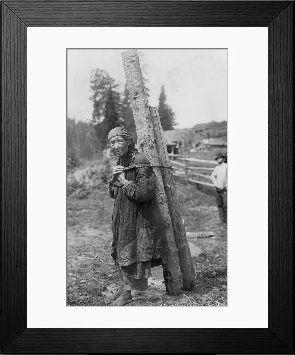 Framed Print : Old Shoria Woman Collecting Wood; The Kumys Ulus, 1913. Creator: GI Ivanov Framed Print : Old Shoria Woman Collecting Wood; The Kumys Ulus, 1913. Creator: GI Ivanov