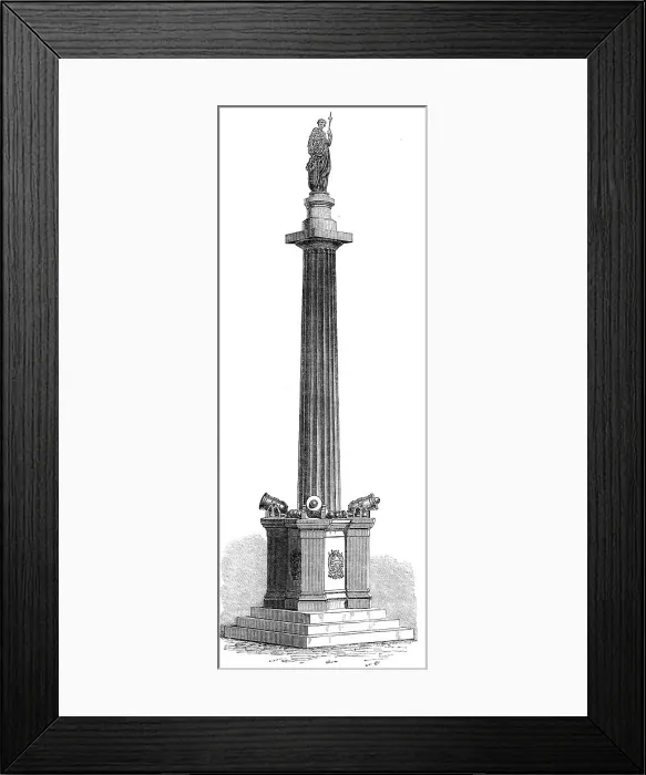 Framed Print : Column erected at St. Foye, Near Quebec, in memory of the French and English...in 1760, (1864). Creator: Unknown Framed Print : Column erected at St. Foye, Near Quebec, in memory of the French and English...in 1760, (1864). Creator: Unknown