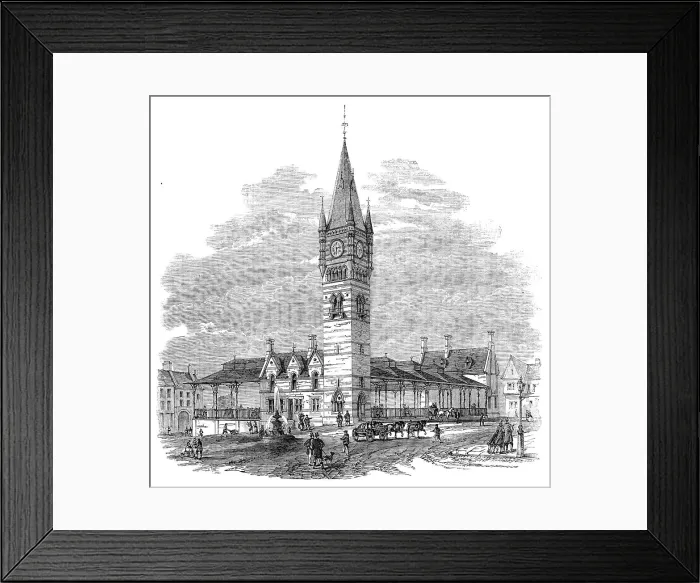 Framed Print : New covered market at Darlington, 1864. Creator: Unknown Framed Print : New covered market at Darlington, 1864. Creator: Unknown