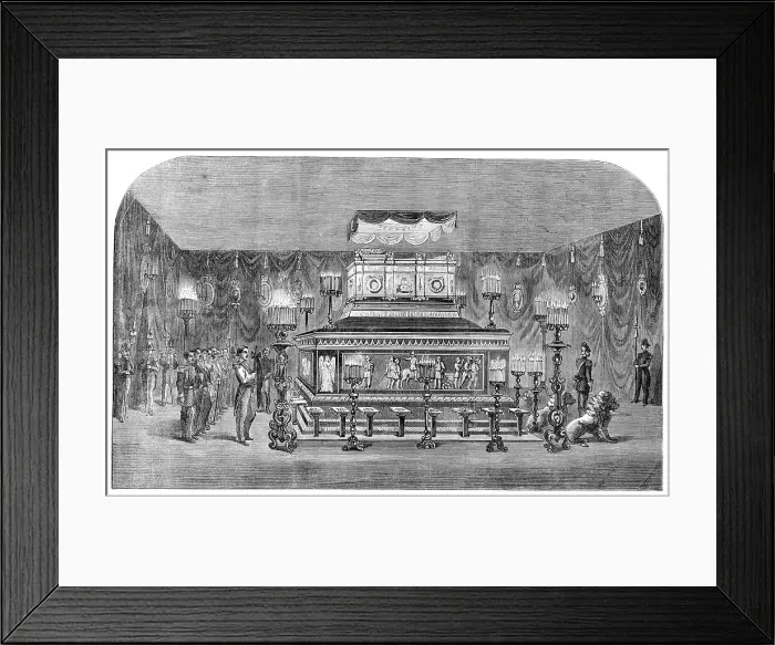 Framed Print : Lying in State of the Remains of the late King of Denmark... Copenhagen, 1864. Creator: Unknown Framed Print : Lying in State of the Remains of the late King of Denmark... Copenhagen, 1864. Creator: Unknown