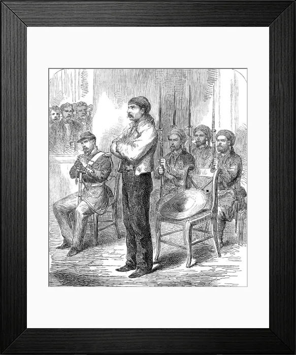 Framed Print : Sketches from Mexico: Banuelos José de Jesús, the famous Mexican brigand chief, 1864. Creator: Unknown Framed Print : Sketches from Mexico: Banuelos José de Jesús, the famous Mexican brigand chief, 1864. Creator: Unknown