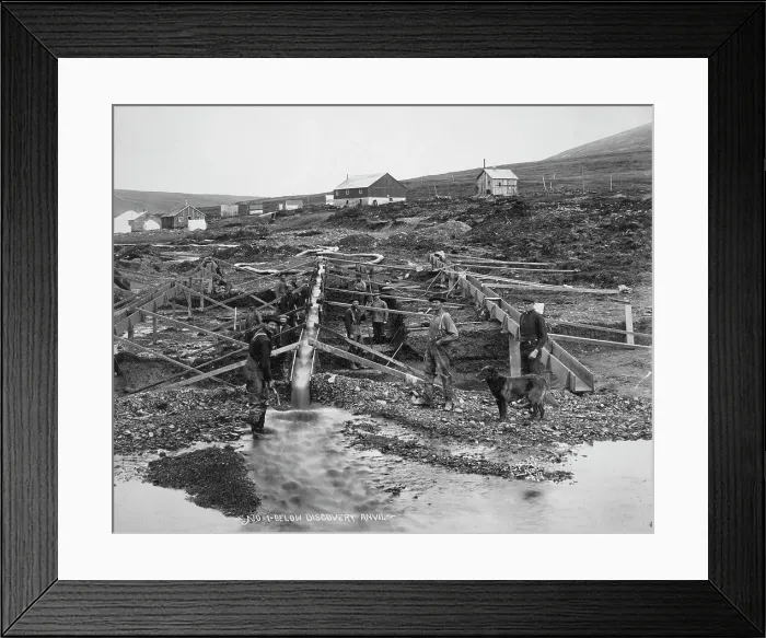 Framed Print : Anvil Creek gold mine, 1916. Creator: Lomen Brothers Framed Print : Anvil Creek gold mine, 1916. Creator: Lomen Brothers