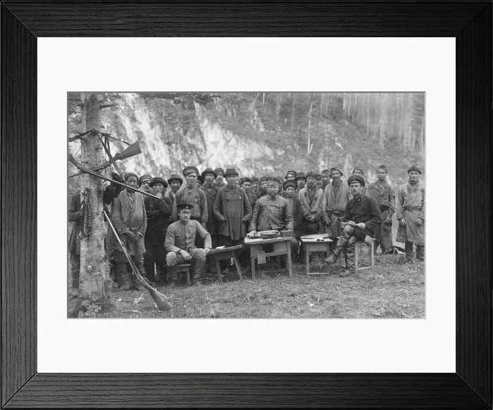 Framed Print : Group of Shoria Men with Members of the Land-Management Expedition, 1913. Creator: GI Ivanov Framed Print : Group of Shoria Men with Members of the Land-Management Expedition, 1913. Creator: GI Ivanov