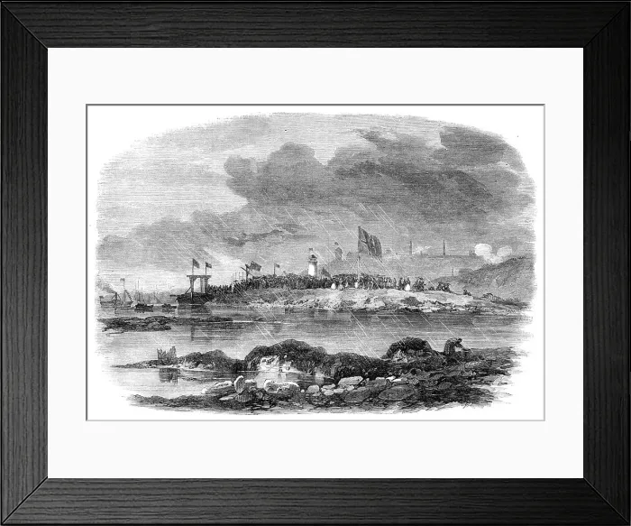 Framed Print : Laying the Foundation-Stone of the Low-Lights Dock at Tynemouth, 1864. Creator: Unknown Framed Print : Laying the Foundation-Stone of the Low-Lights Dock at Tynemouth, 1864. Creator: Unknown
