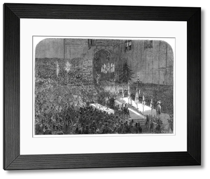 Framed Print : Distribution of prizes at the Crystal Palace to the London Rifle Brigade on Saturday last, 1864. Creator: Unknown Framed Print : Distribution of prizes at the Crystal Palace to the London Rifle Brigade on Saturday last, 1864. Creator: Unknown