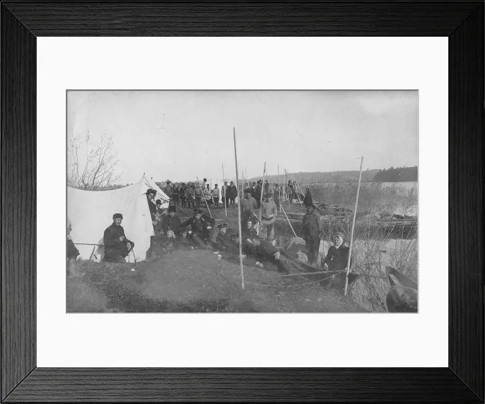 Framed Print : A Land-Management Expedition Camp on the Mrassu River, Near River Rapids, 1913. Creator: GI Ivanov