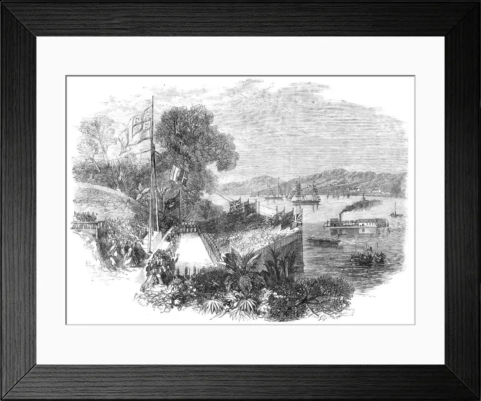 Framed Print : Laying the foundation-stone of the Brisbane Bridge, Queensland, New South Wales, 1864. Creator: Unknown Framed Print : Laying the foundation-stone of the Brisbane Bridge, Queensland, New South Wales, 1864. Creator: Unknown