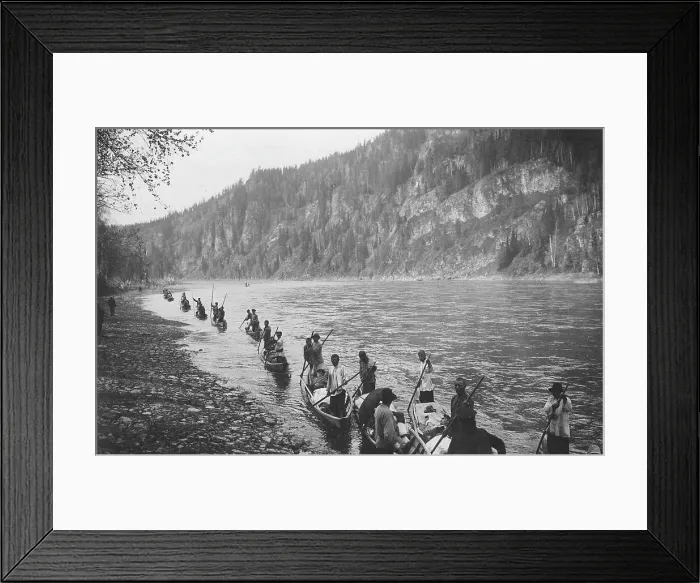 Framed Print : Lifting the Expedition Boats to the Mrasskii Rapid, Below the Shadrovo Ulus, 1913. Creator: GI Ivanov Framed Print : Lifting the Expedition Boats to the Mrasskii Rapid, Below the Shadrovo Ulus, 1913. Creator: GI Ivanov