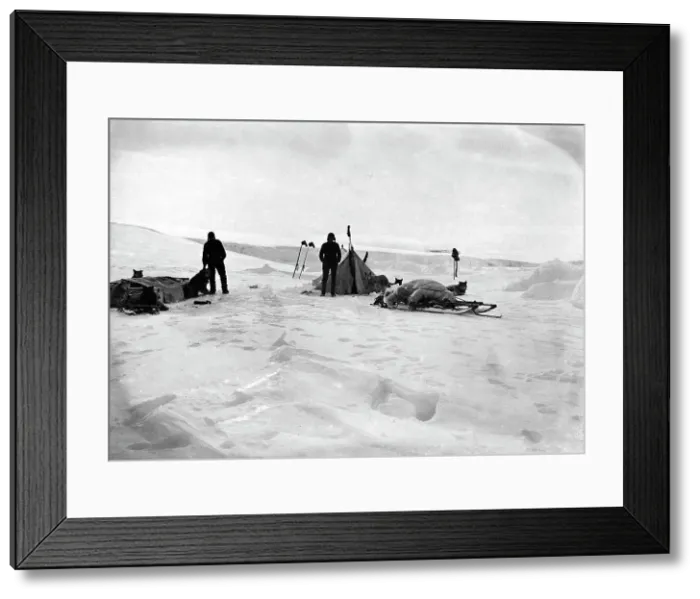 Framed Print : Members of a Sled Expedition near Their Tent, 1913. Creator: Mikhail Alekseevich Pavlov Framed Print : Members of a Sled Expedition near Their Tent, 1913. Creator: Mikhail Alekseevich Pavlov