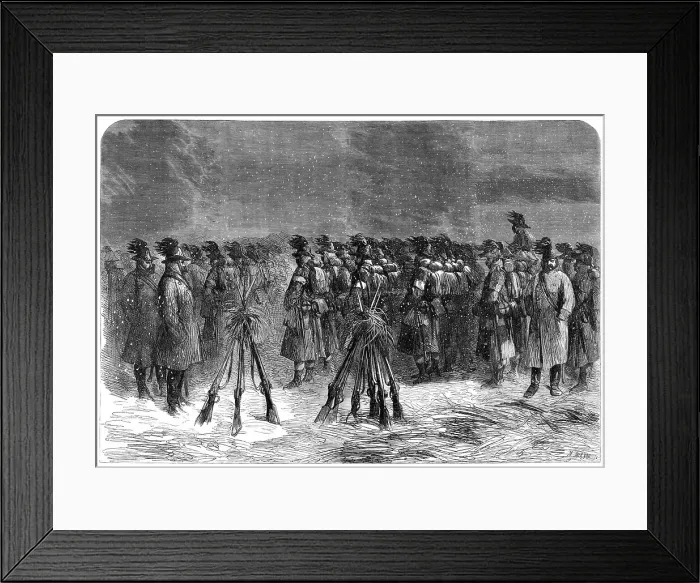Framed Print : The War in Schleswig: Austrian camp in front of the Dannewerk:Bohemian Chasseurs... 1864. Creator: Mason Jackson Framed Print : The War in Schleswig: Austrian camp in front of the Dannewerk:Bohemian Chasseurs... 1864. Creator: Mason Jackson