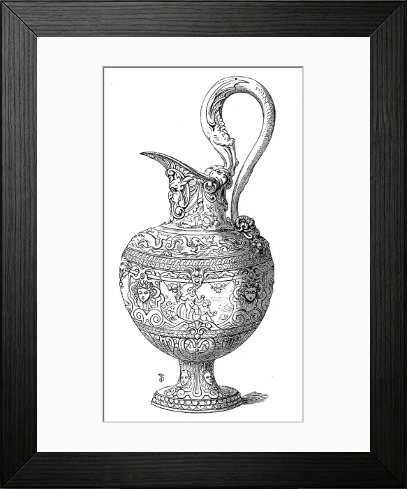 Framed Print : The Loan Collection, South-Kensington: Silver-gilt ewer, 1862. Creator: Unknown Framed Print : The Loan Collection, South-Kensington: Silver-gilt ewer, 1862. Creator: Unknown