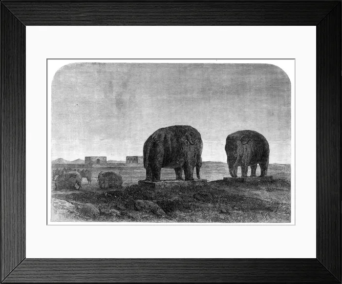 Framed Print : Views in China: tombs of the Emperors of the Ming Dynasty, at Nankin, 1864. Creator: Mason Jackson