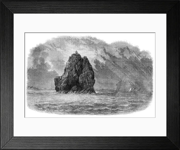 Framed Print : Views in China: the Little Orphan Rock, on the River Yang-Tze-Kiang, 1864. Creator: Unknown Framed Print : Views in China: the Little Orphan Rock, on the River Yang-Tze-Kiang, 1864. Creator: Unknown