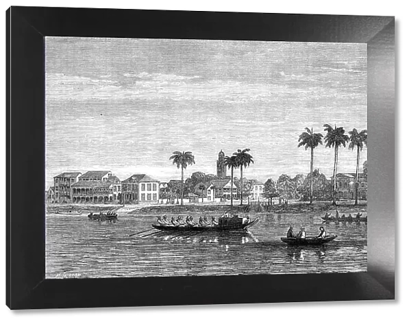 Views in Dutch Guiana: Government-House-Square, Paramaribo, Surinam, 1864. Creator: Mason Jackson