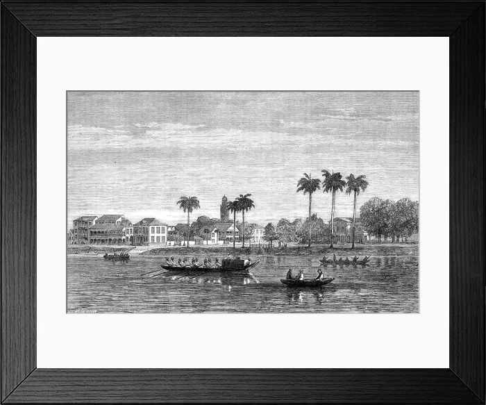 Framed Print : Views in Dutch Guiana: Government-House-Square, Paramaribo, Surinam, 1864. Creator: Mason Jackson Framed Print : Views in Dutch Guiana: Government-House-Square, Paramaribo, Surinam, 1864. Creator: Mason Jackson