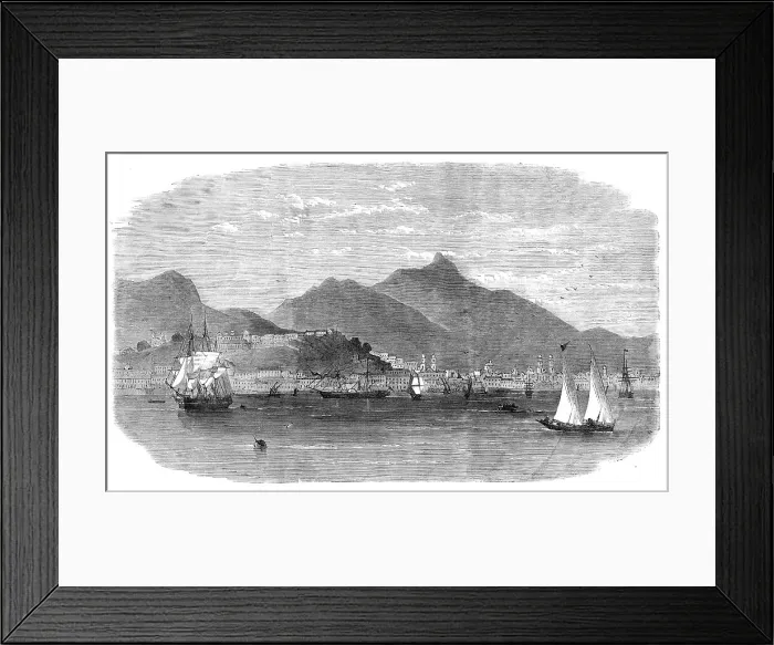 Framed Print : The port and city of Rio De Janeiro, 1864. Creator: Unknown Framed Print : The port and city of Rio De Janeiro, 1864. Creator: Unknown