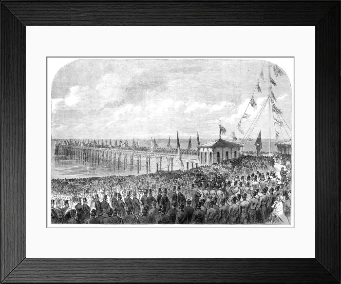 Framed Print : Opening of the new pier at Deal, 1864. Creator: Unknown Framed Print : Opening of the new pier at Deal, 1864. Creator: Unknown