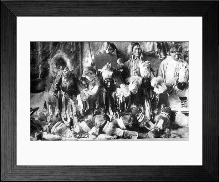 Framed Print : Chukotka shamans, 1910-1929. Creator: Ivan Emelianovich Larin Framed Print : Chukotka shamans, 1910-1929. Creator: Ivan Emelianovich Larin