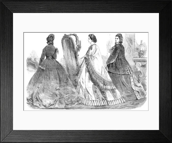 Framed Print : Paris fashions for December, 1864. Creator: Unknown Framed Print : Paris fashions for December, 1864. Creator: Unknown