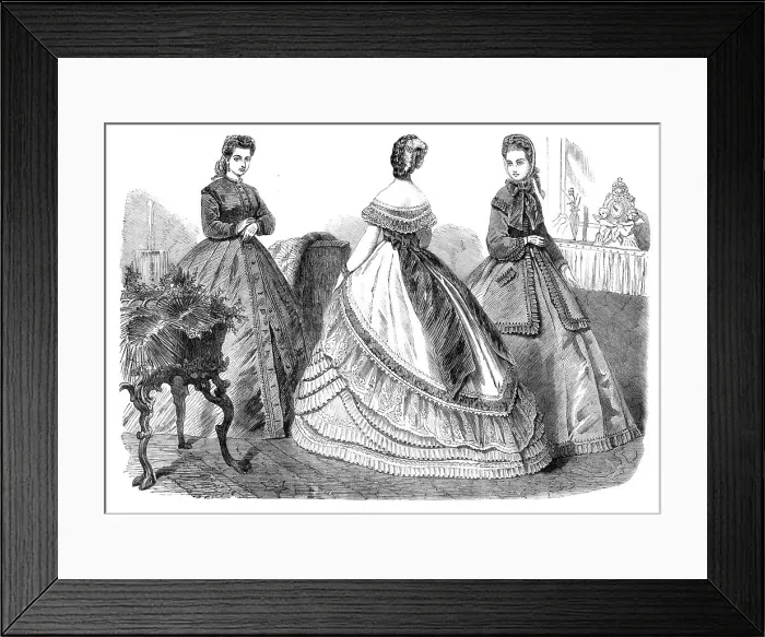 Framed Print : Paris fashions for November, 1864. Creator: Unknown Framed Print : Paris fashions for November, 1864. Creator: Unknown