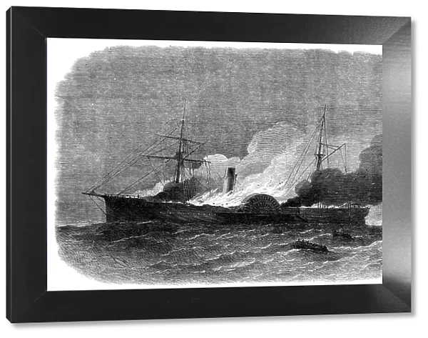 Burning of the United States mail-steamer Roanoke, off St. George's, Bermuda... 1864. Creator: Smyth