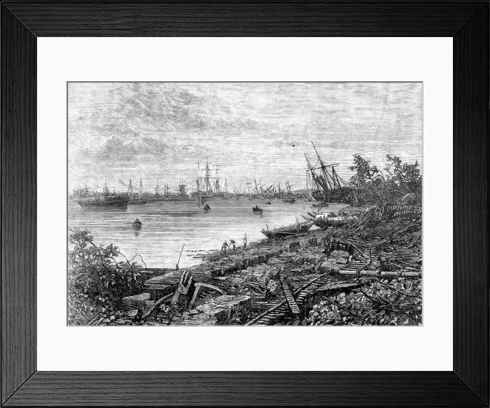 Framed Print : Effects of the cyclone at Calcutta, 1864. Creator: Unknown Framed Print : Effects of the cyclone at Calcutta, 1864. Creator: Unknown