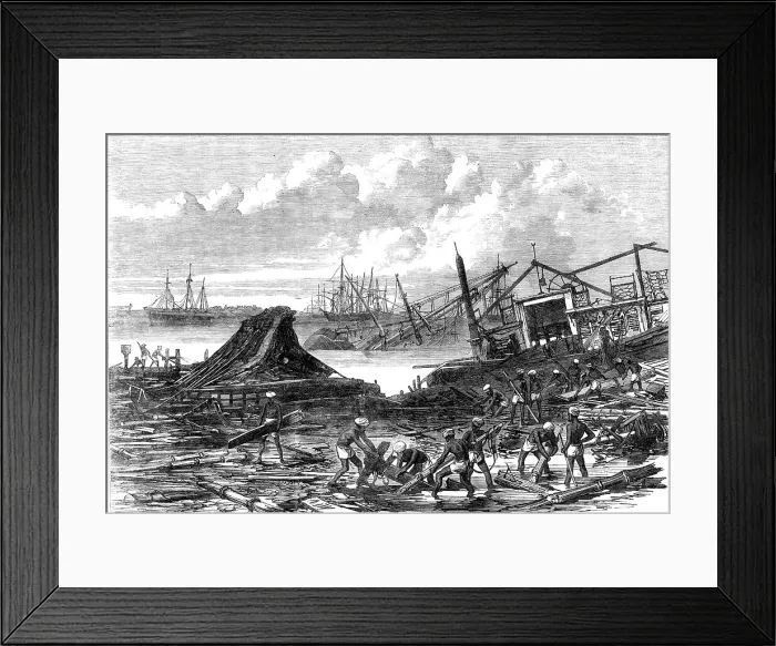 Framed Print : Effects of the cyclone at Calcutta, 1864. Creator: Unknown
