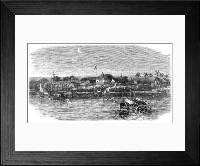 Framed Print : Views in Borneo: Kucking Fort, Sarawak, 1864. Creator: Unknown Framed Print : Views in Borneo: Kucking Fort, Sarawak, 1864. Creator: Unknown